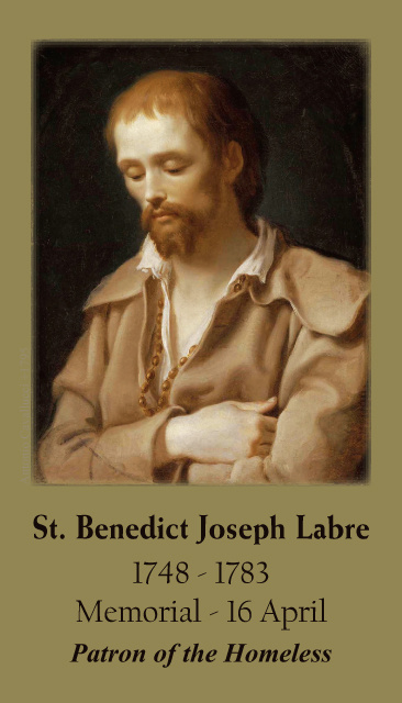 St. Benedict Joseph Labre Prayer Card